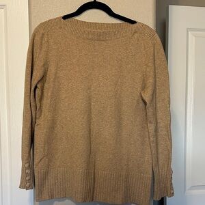 LOFT Warm Beige Crew Neck Sweater